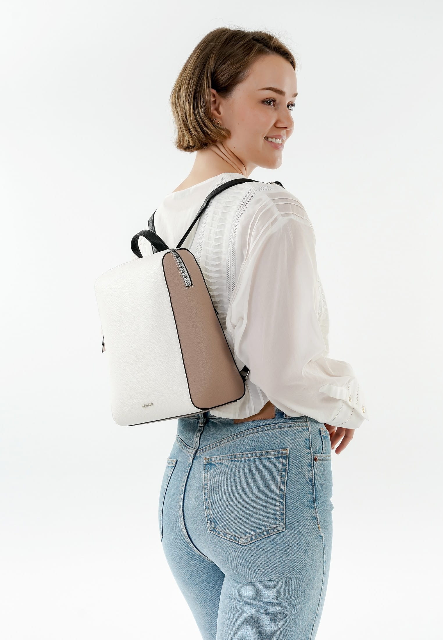 EMILY & NOAH Rucksack E&N Ella mittel Weiß 64357398 white-kombi 398