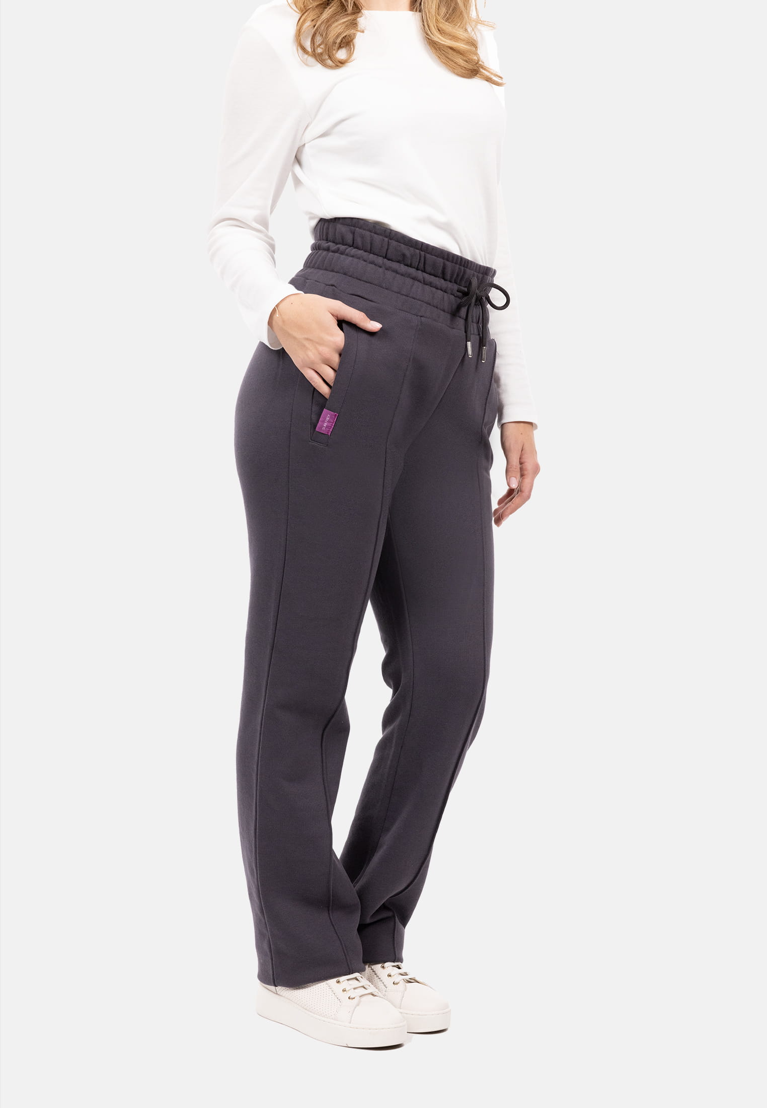 SFW10021-XS-800_05 SURI FREY Sweathose mit hohem Taillenbund Freyday Grau SFW10021-XS-800 XS