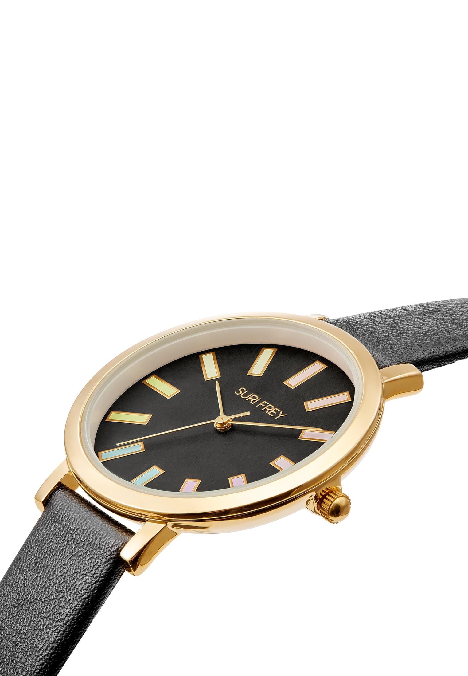 6055_05 SURI FREY Damenuhr Cindy Schwarz 6055 schwarz gold