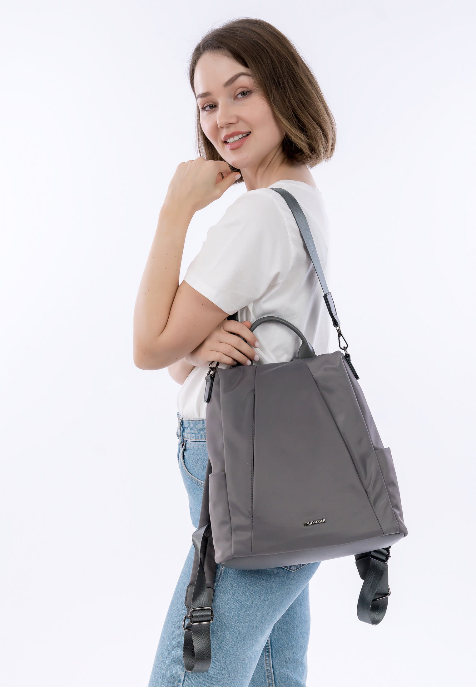 EMILY & NOAH Rucksack E&N Dena mittel Grau 64570850 stone 850