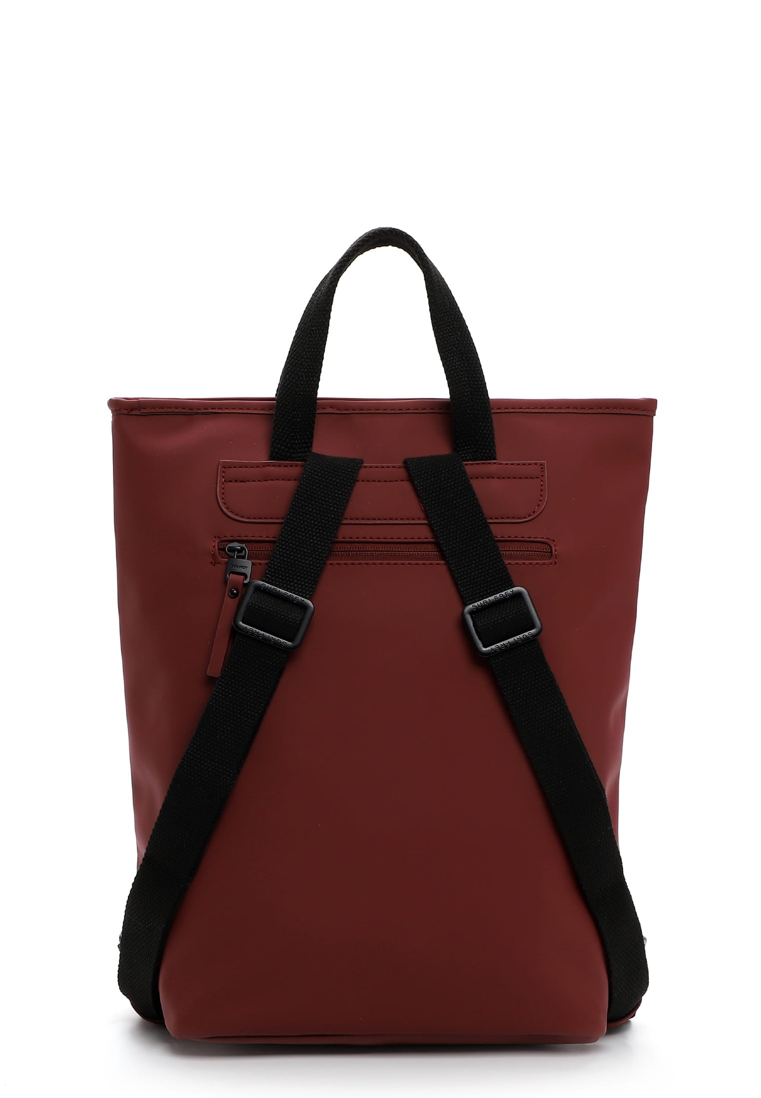Mochila Ciudad SURI FREY Jessy-Lu - Tamaño M, Color Taupe, Diseño Geométrico 3D, Compartimento Portátil 25x28 Cm