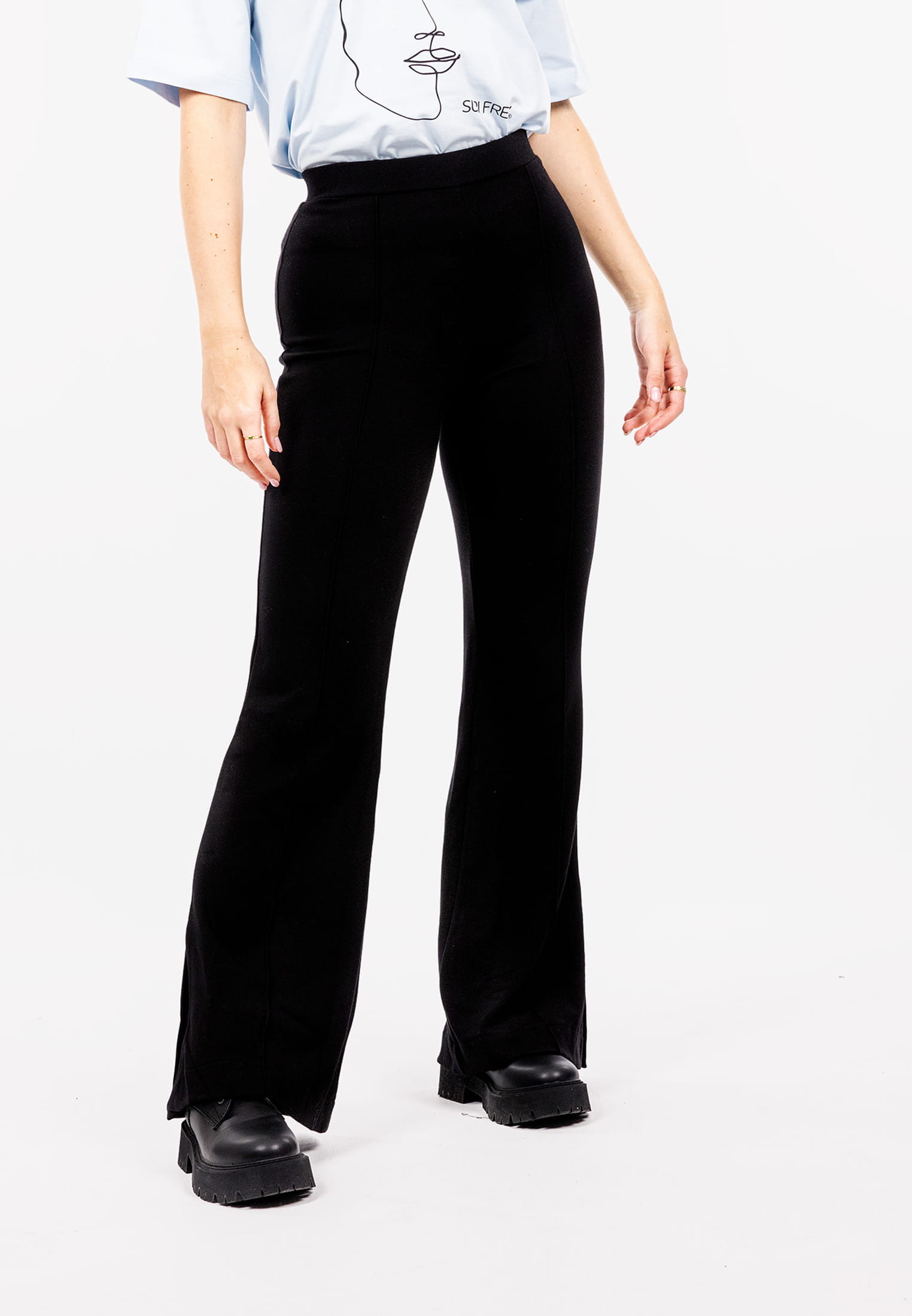 SFW10024-L-100_05 SURI FREY Stoffhose mit Ziernaht Freyday Schwarz SFW10024-L-100 L