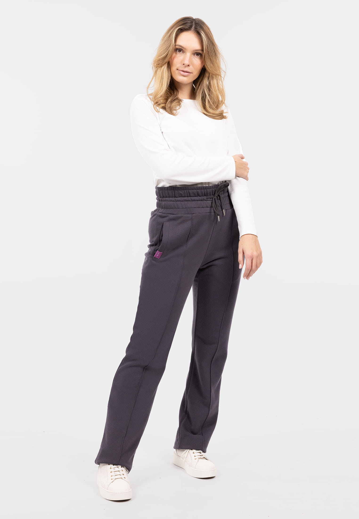SFW10021-XS-800_02 SURI FREY Sweathose mit hohem Taillenbund Freyday Grau SFW10021-XS-800 XS