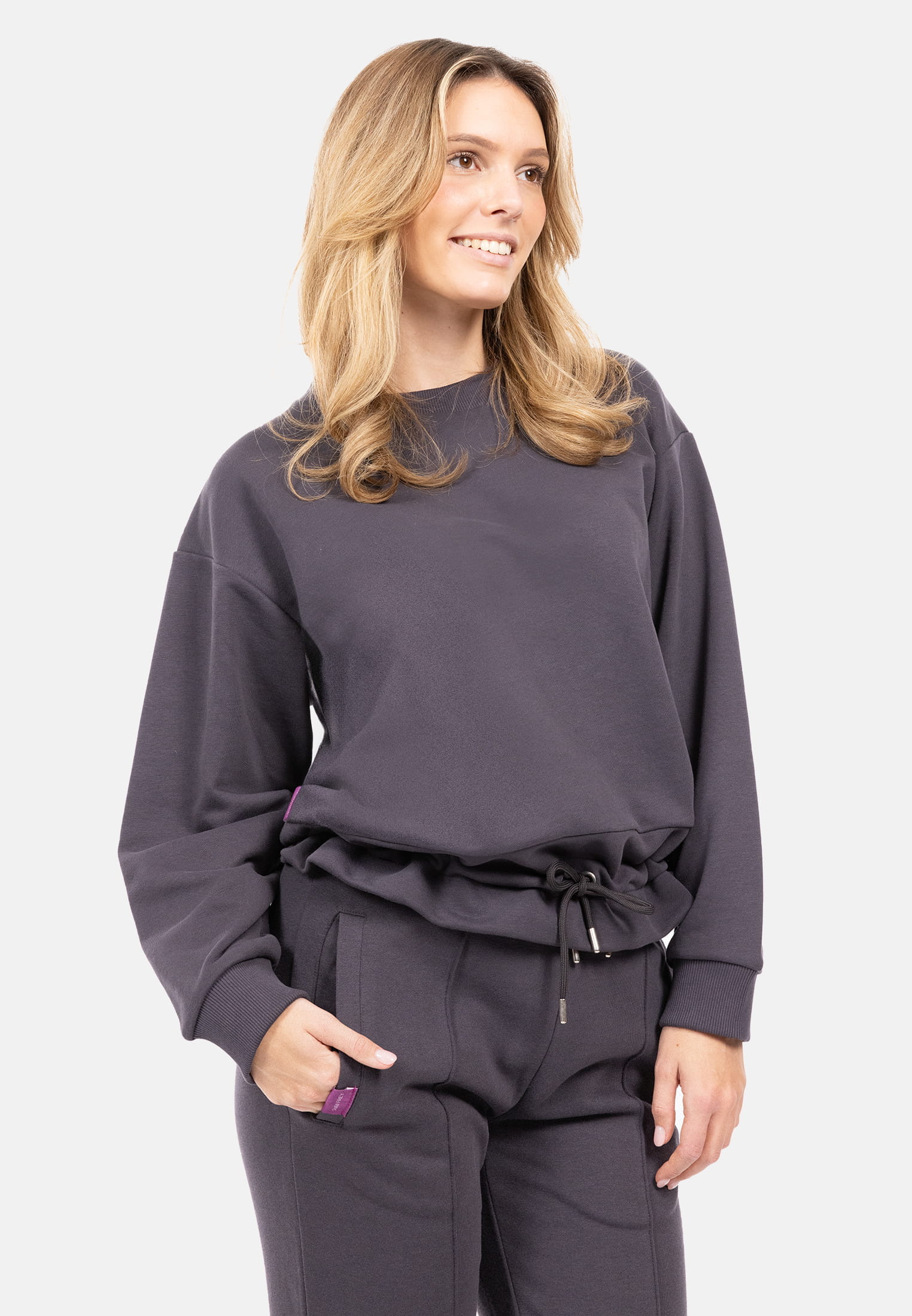 SURI FREY Sweatshirt mit Kordelzug Freyday Grau SFW10020-XS-800 XS