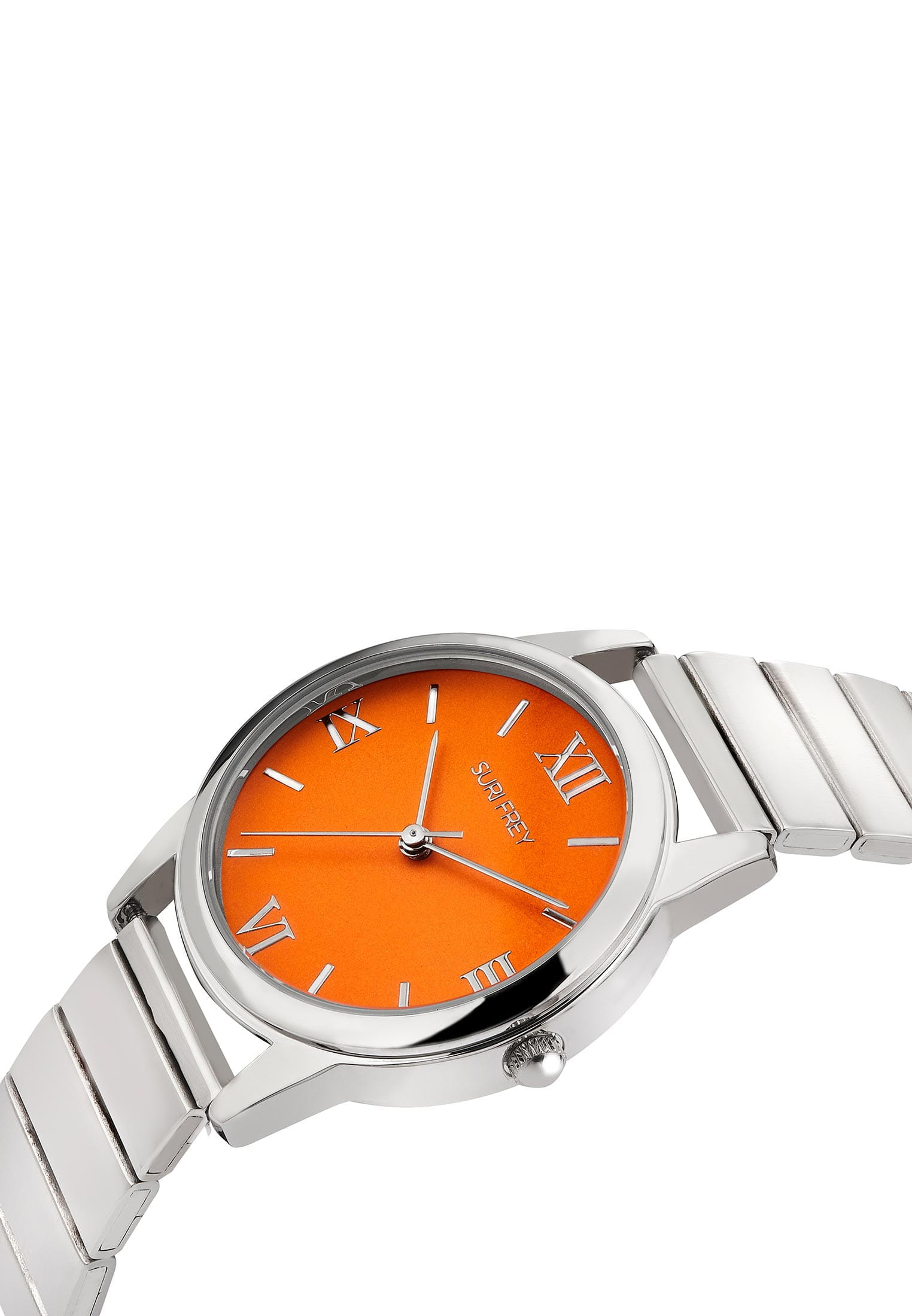 6050_05 SURI FREY Damenuhr Jessy Silber 6050 silber orange