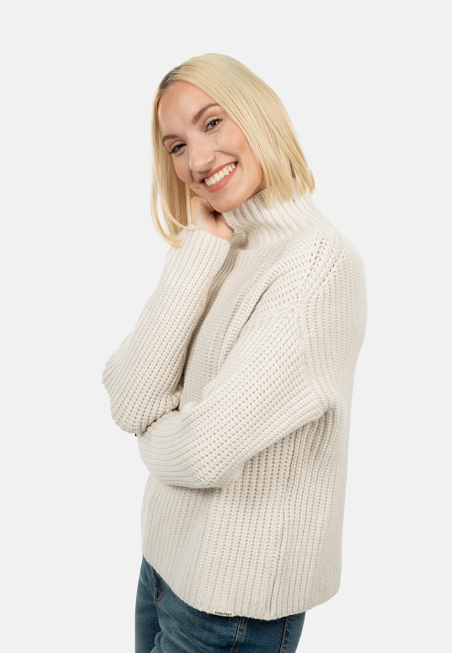 SURI FREY Strickpullover mit Turtleneck SFY Freyday Beige SFW10039-ONESIZE-400 beige 400