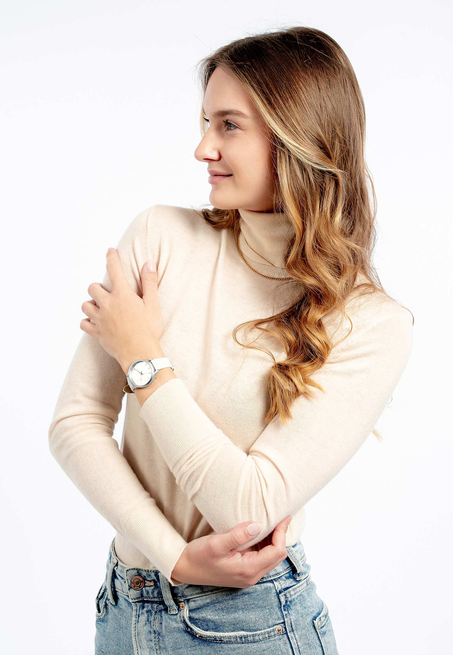 6057_02 SURI FREY Damenuhr Lissy Beige 6057 creme silber