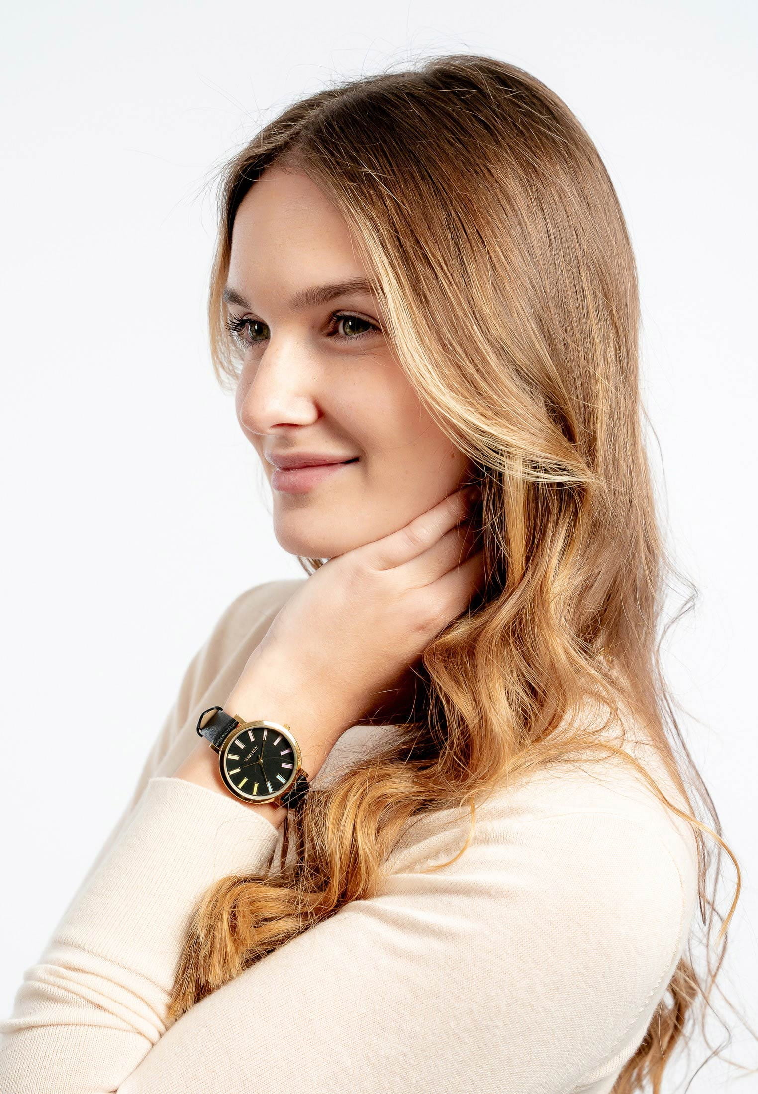 6055_03 SURI FREY Damenuhr Cindy Schwarz 6055 schwarz gold