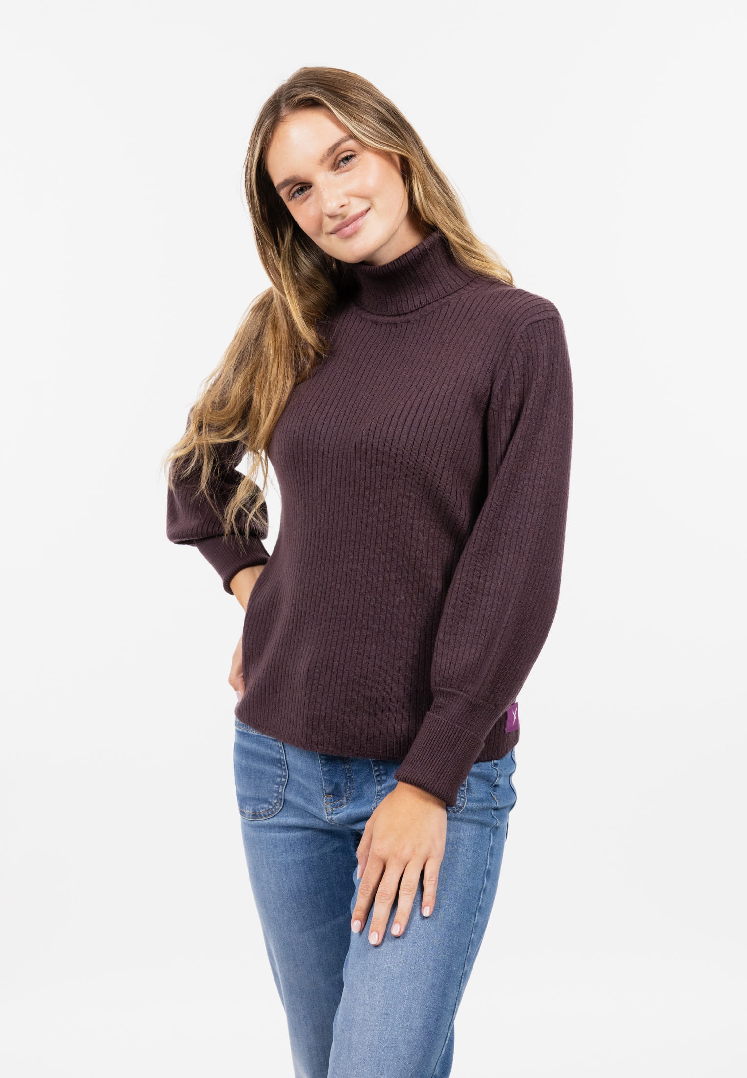 SURI FREY Rollkragenpullover Freyday Lila SFW10014-XS-690 XS