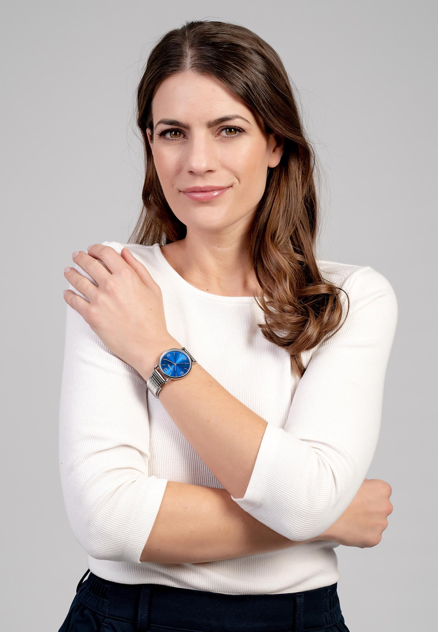 6043_02 SURI FREY Damenuhr Anny Silber 6043 silber blau