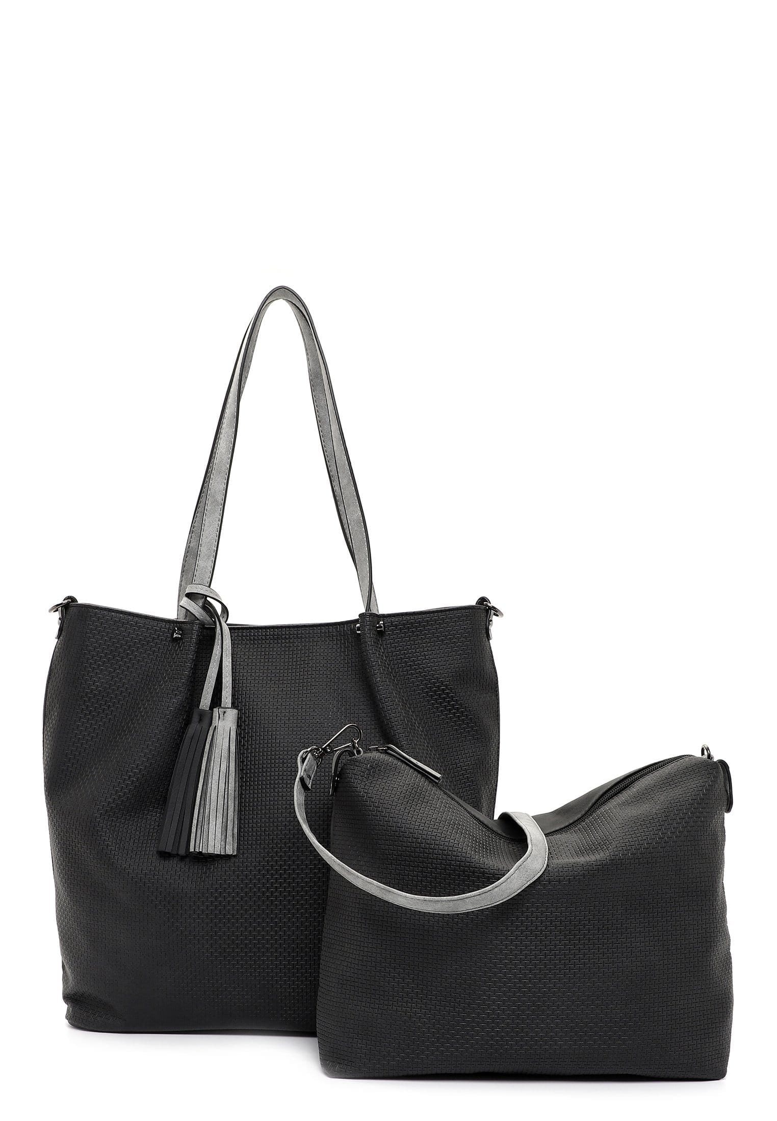 EMILY & NOAH Shopper Bag in Bag Surprise groß Schwarz 331108 black grey 108