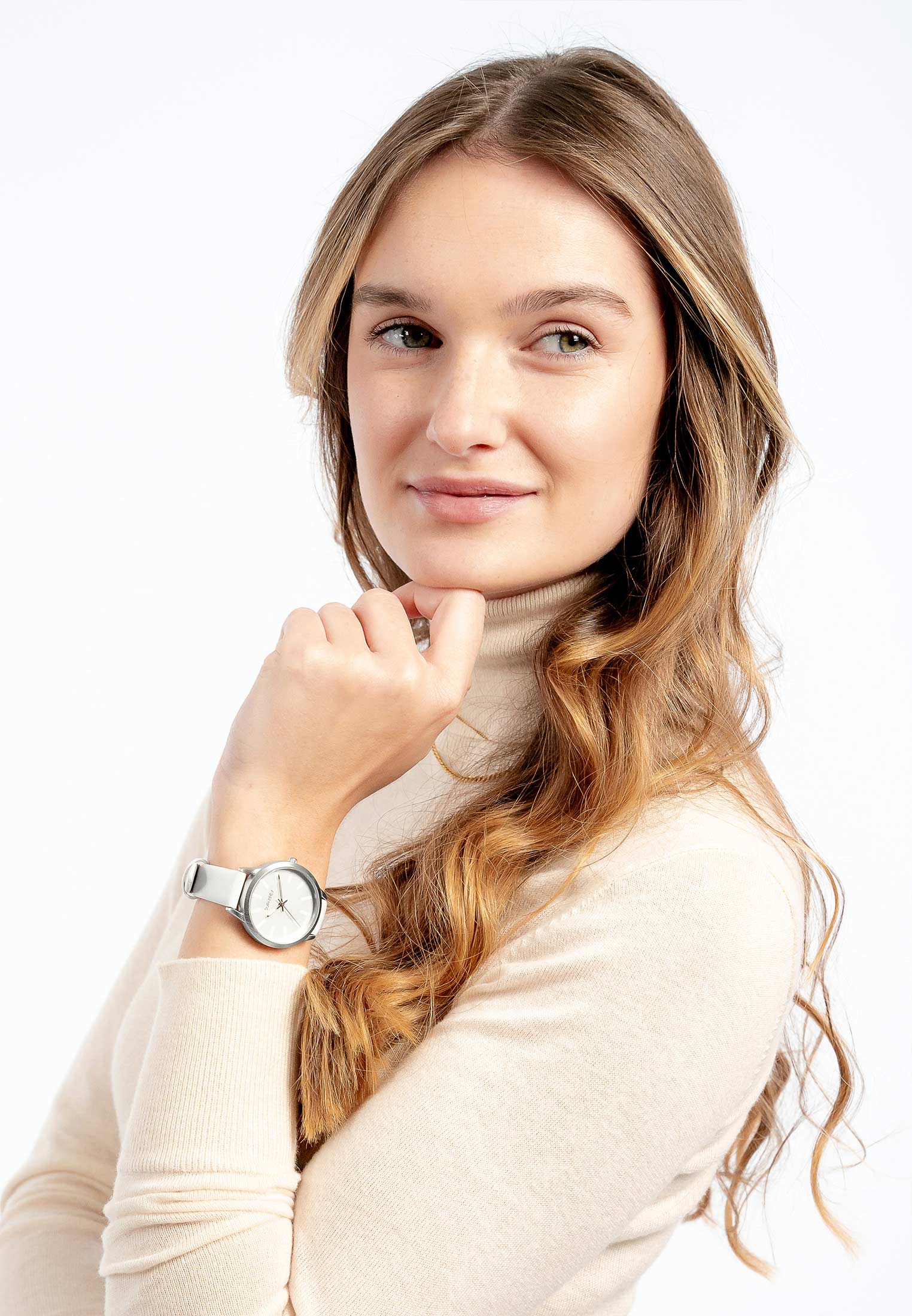 6057_03 SURI FREY Damenuhr Lissy Beige 6057 creme silber