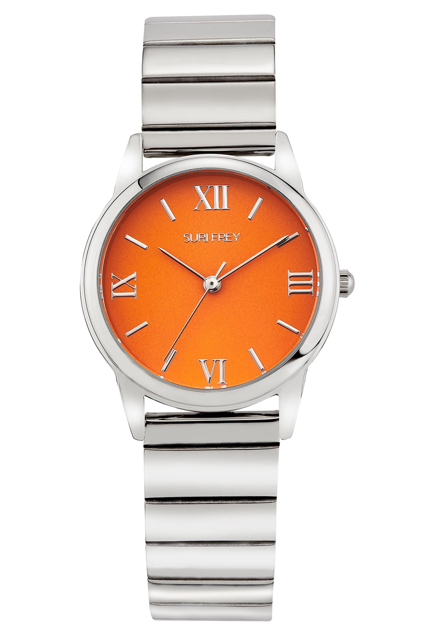 6050_01 SURI FREY Damenuhr Jessy Silber 6050 silber orange