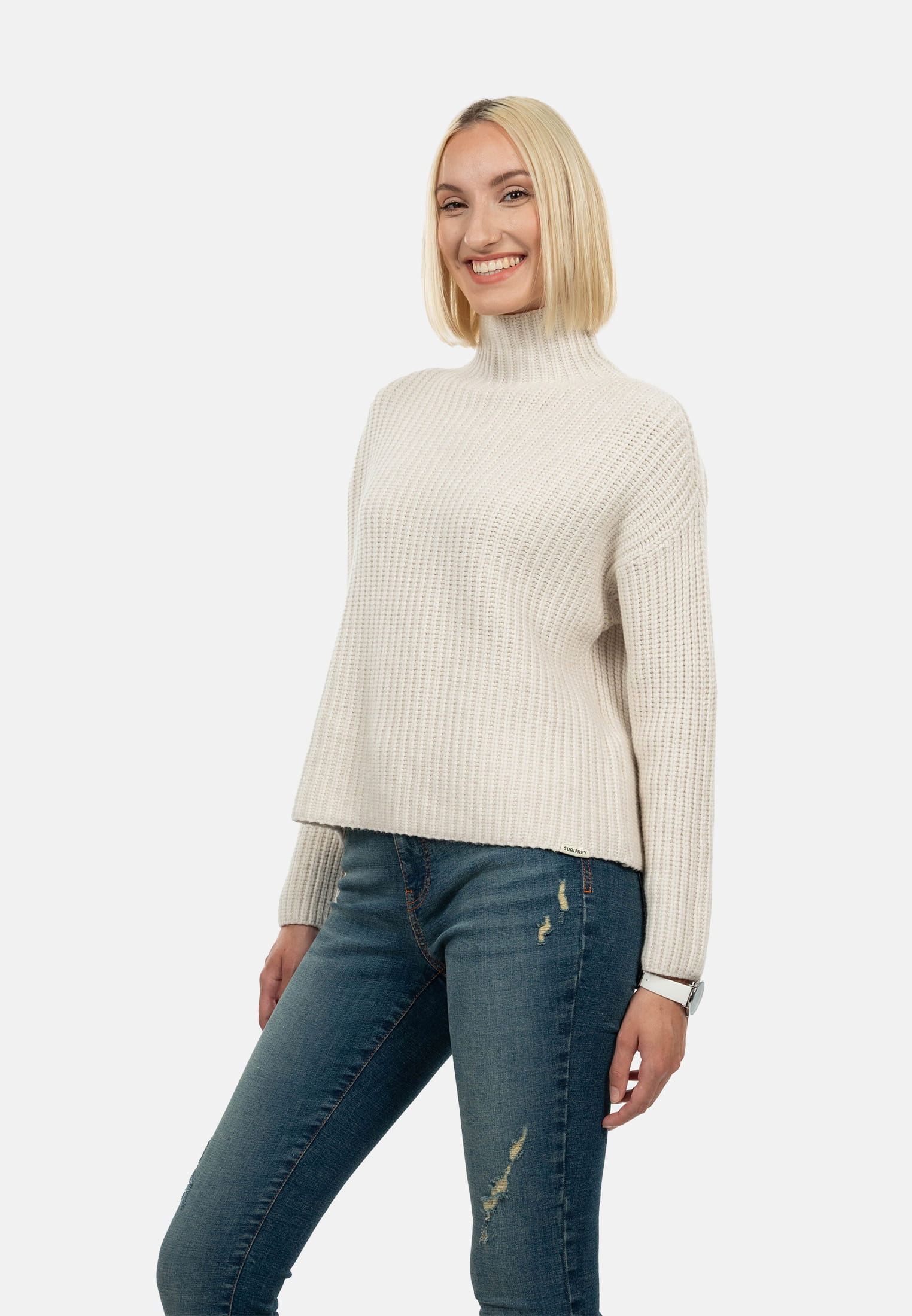 SURI FREY Strickpullover mit Turtleneck SFY Freyday Beige SFW10039-ONESIZE-400 beige 400