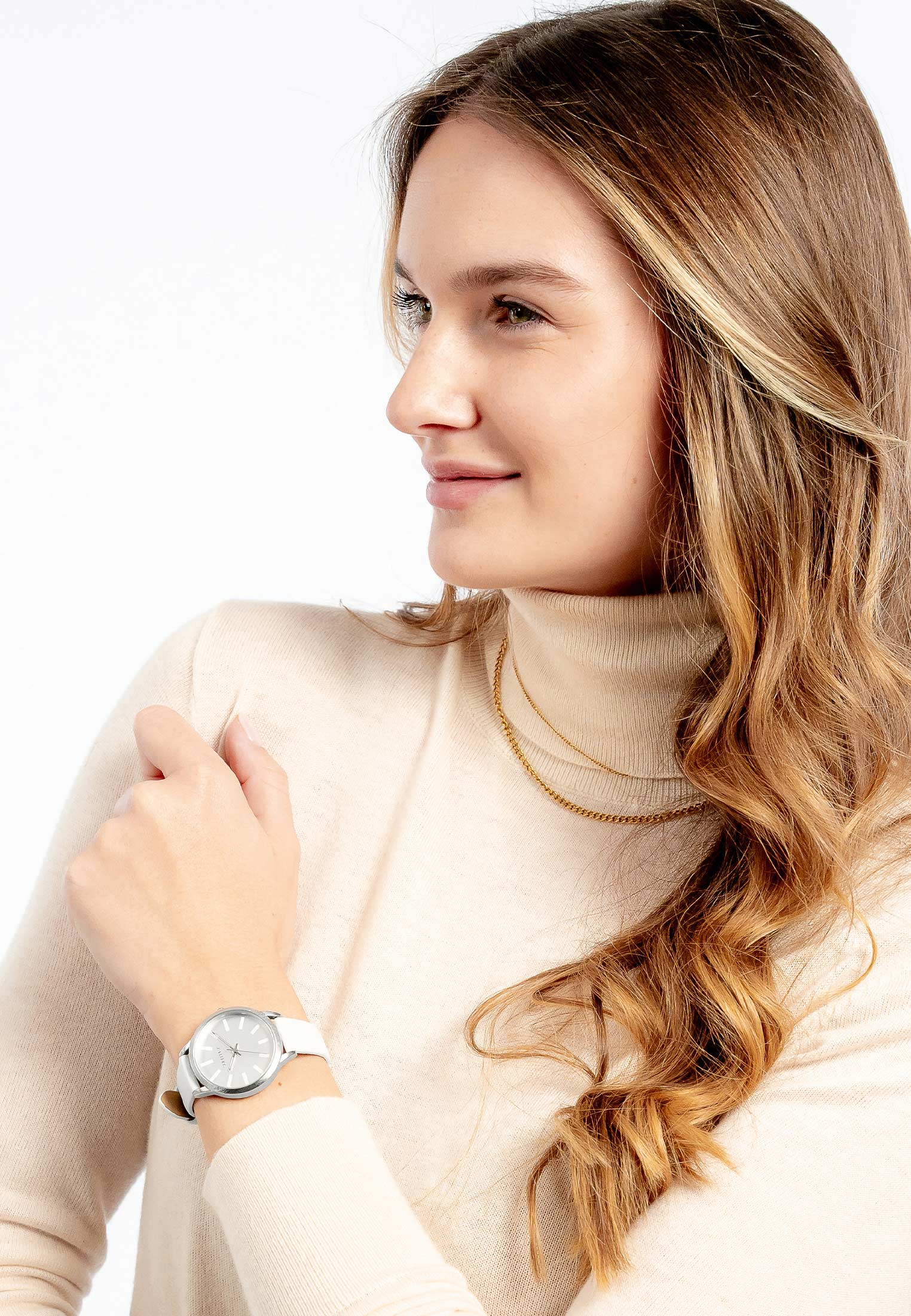 6057_04 SURI FREY Damenuhr Lissy Beige 6057 creme silber